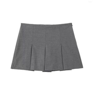 Jupes A-ligne taille haute large plissée jupe super courte pour femmes femme style preppy tennis mince mini avec short