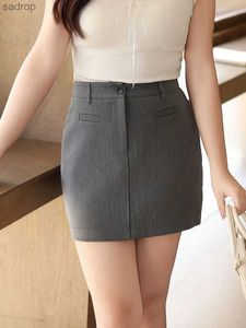 Jupes A-line Womens High Taist Grey Set Summer Plus taille 2024 High Quality Safety Safety Short Fashion Mini jupe xw