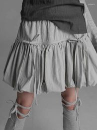 Faldas Adagirl Bow Lace-Up Skirt Women A-Line Ball Vestido Spring Summer Estilo coreano Fashion Y2K Mini Lindo Vestido corto de balletcore