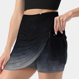 Jupes après que nous mourons la jupe féminine Y2K Vêtements d'été 2024 Kpop Style Tableser avec Pocket Landscape Moon Night Sky Clouds Bleu
