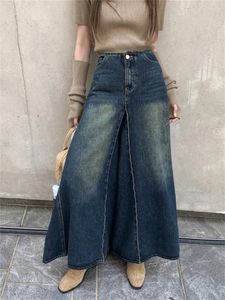 Jupes Alien Kitty 2024 A-Line Femmes Chic denim Autumn Vintage Loose Work Wear Office Lady High Waist Streetwear Slim