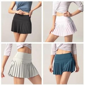 Faldas Alinear LU07 Yoga Falda corta sin costuras Transpirable Fitness Deportes de mujer Cintura alta Entrenamiento de secado rápido Ropa deportiva