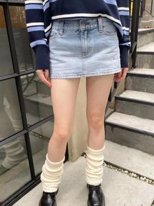 Rokken Amerikaanse Vintage Denim Mini Vrouwen Zomer Hoge Taille Rechte Y2k Korte Falda Vrouwelijke Streetwear Mode Katoenen Rok Chic