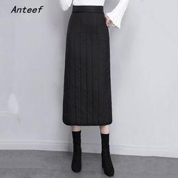 Faldas Anteef negro abajo algodón Vintage alta cintura Otoño Invierno Casual suelto largo para mujer mujer 2023 falda ropa