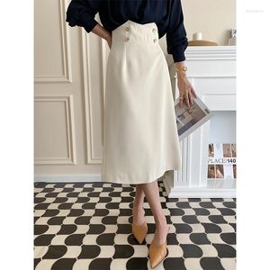Rokken Collectie Vrouwelijke Elegante Rok Jurk Vrouwen Hoge Taille Effen Back-Split Woon-werkverkeer Tailored Dames Business Casual Outfit