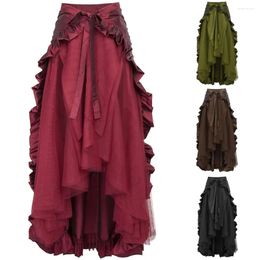 Jupes Automne et hiver Mode Bustier Femme Steampunk Style gothique Robe portefeuille tendance victorienne maille à volants jupe pirate