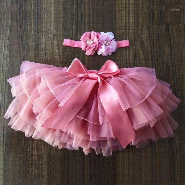 Faldas Falda tutú para bebés Niños para niñas 2 piezas Niña infantil Cumpleaños Gasa Suave 3 capas Pettiskirt PP Pantalones