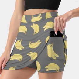 Jupes bananes-banane imprimé et motif jupe féminin sport skort avec poche mode coréen style 4xl banane