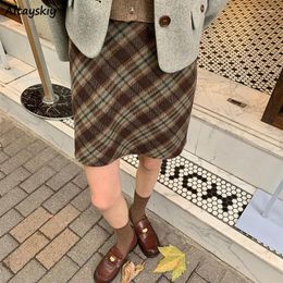 Jupes basique Style Preppy Mini femmes Vintage Plaid Simple Streetwear Ulzzang élégant tout-match Harajuku automne Chic Faldas