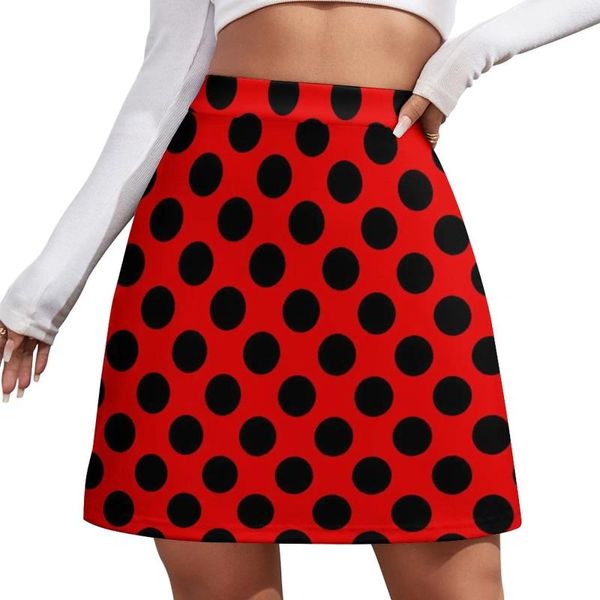Jupes Big Red Polka Dot Print Design Mini jupe Pantalon de style coréen