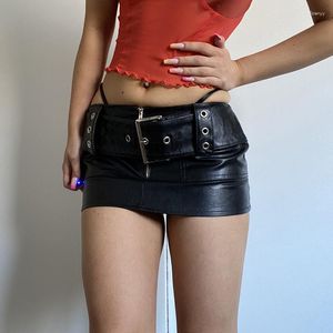 Rokken zwarte mini rok vrouwen zomer y2k esthetisch elastische high taille shorts slank een lijn mode casual streetwear kawaii kawaii