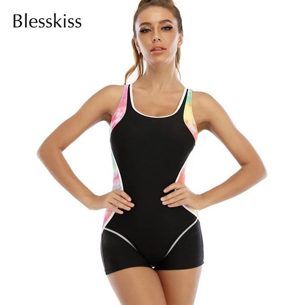 Jupes Blesskiss 2023 Surf Maillot de bain pour femmes Une pièce Plus Taille Maillots de bain Sport Rash Guards Shorts Maillot de bain 4XL 5XL