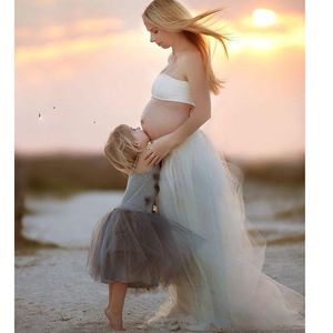 Faldas Boho 2022 Falda larga de tul para mujeres Maternidad Embarazada Tutú para disparar por encargo Pregancy BottomSkirts