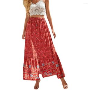 Jupes Boho Robe Bohème Gypsy Maxi Longue Pour Femmes Été Midi Plage Femme