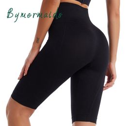 Jupes bymermaids high taille yoga short hanp pouss up leggings women fiess short shorts sans couture