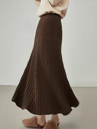 Faldas Casual media falda cintura alta Slim Fit punto A-Line falda 2023 otoño moda ropa de mujer