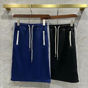 Faldas Casual con cordones Ropa deportiva Falda de algodón Bolsillo con cremallera para mujer Raya lateral Longitud media