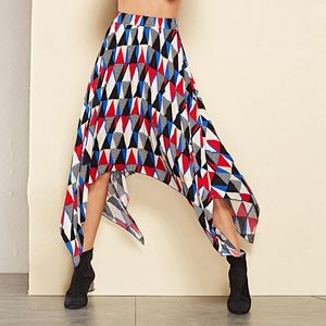 Jupes Chic dames taille haute irrégulière longue décontracté automne printemps 2022 couleur Plaid imprimé Midi pour femmes filles