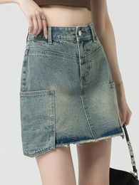 Rokken Chique Gescheurde Denim 2023 Zomer Strand Sexy Jeans Hoge Taille Shorts Pocket Casual Saias Mujer S-XL