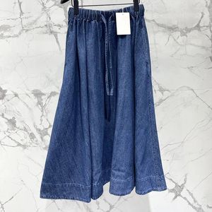 Jupes Chic Top Quality Cotton Blend Denim 2024 Spring Summer Elastic A-Line For Women High End Y2K Clothes Pisteway