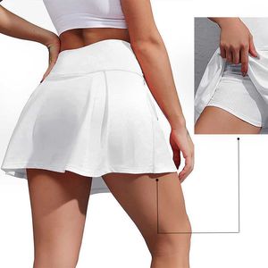 Jupes CHRLEISURE Blanc Jupe Shorts Jupes Femme Couleur Unie Hip-Lift Casual Culottes Jupe De Tennis Femmes Jupes Femmes 2021 P230508