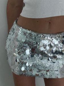 Rokken Chronstyle vrouwen lovertjes Sparkle Bodycon Korte mini Shiny Glitter Pencil Nightwear Party Clubwear 2023