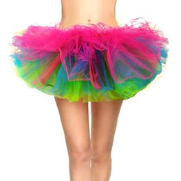 Jupes colorées moelleuses Tutu princesse mode et élégante maille été danse robe de ballet pour femmes Jupe G220606