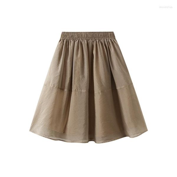 Faldas cortina nube hilo corta falda negra verano 2023 pequeña a- line chiffon café mini mujeres