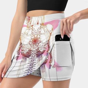 Jupes Cyborg Girl Spine (Rose) Jupe Femme Avec Cache Poche Tennis Golf Badminton Running Ink Robot