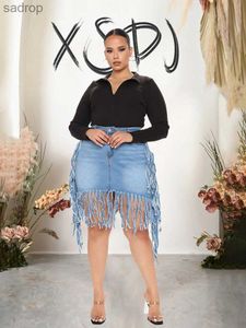 Rokken denim lederen dames zomer korte sexy jurk kwastje strakke plus size jeans lederen dames grote groothandel directe verzending xw