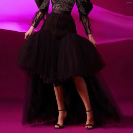 Jupes Design noir haut bas Tulle jupe ondulée amour Style femmes formelle maille Unique Tutu Faldas Para Mujeres sur mesure