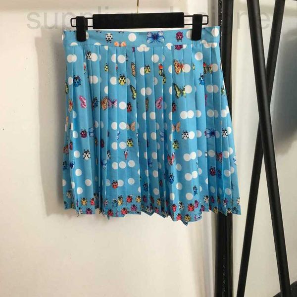 Skirts Designer 2023 Été Shenzhen Nanyou Temperrament Nouveau Femme Sept Star Ladybug papillon Polka Dot imprimé à la jupe courte plissée Ure9