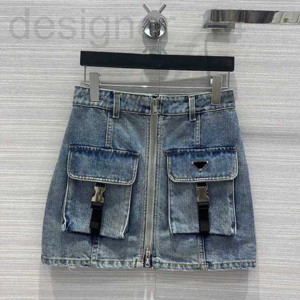 Jupes designer 23ss jupe en jean mini portefeuille fermeture éclair poche taille denim courte demi-jupe qualité femmes vêtements a1 AZJ3