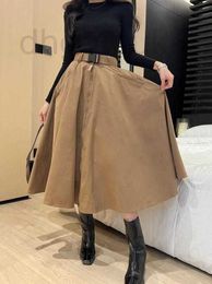 Faldas Designer 24 Hebilla de mujer cinturón decoración cremallera media falda dobladillo de gran tamaño de nailon 1221 YBBH