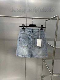 Faldas Diseñador Gama alta Primavera/Verano Nuevo producto Pieza versátil Daily Blue Denim Wrap Hip Skirt J5WW