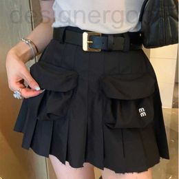 Rokken designer High Version Designer Short Skirt Womens Straight Fashion Tooling Minirok Pocket Plooirok WKPJ