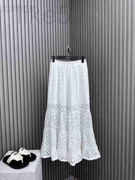 Skirts Designer Nueva tela Jacquard con textura ligera y transpirable, diseño tridimensional en capas, falda larga F 0O74 ATW9