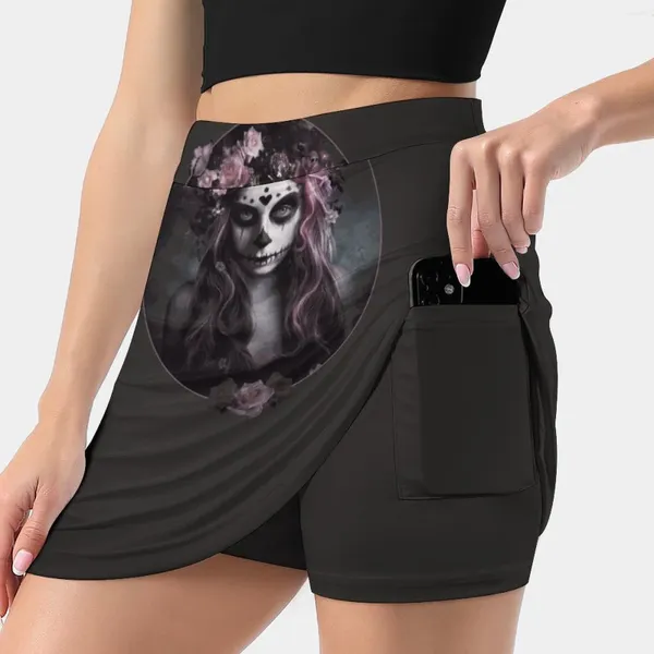 Jupes Dia de Muertos Jupe de mode coréenne Summer pour les femmes Pantalon léger Pantalon Sugar de sucre