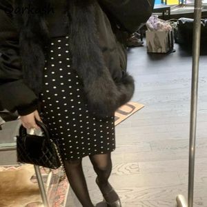 Jupes dot mini femmes A-line température française de style français