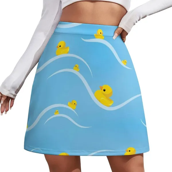 Jupes canards dans une jupe en ligne jaune animal street fashion dames décontractées vintage mini graphique skort vêtements d'anniversaire cadeau