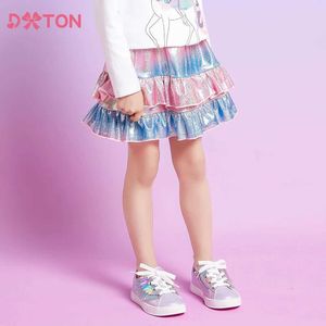 Jupes dxton childrens paillettes scintillantes vêtements de tension serrée pour filles costumes de danse fêtes de ballet mini jupes enfants plissés serrés tissu