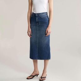 Gonne Gonna longuette in denim da donna di inizio autunno con spacco posteriore Moda da indossare in ufficio Jupe semplice da donna di media lunghezza