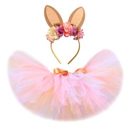 Rokken Easter Bunny Tutu Rok voor babymeisjes Kostuum Kids konijn Fluffy Tutus Toddler Girl TuLle Skirts Outfit voor verjaardagsfeestje 0-14 230510