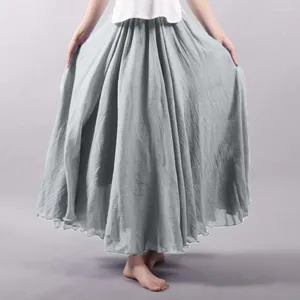 Rokken elastische taille maxi rok Boheems met grote stromende zoom dames etnische stijl A-lijn voor casual