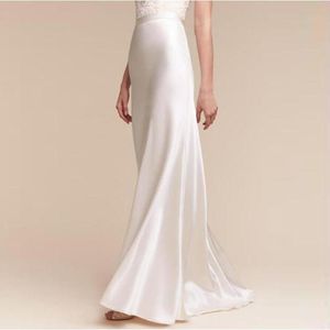 Faldas elegantes rectas marfil Saias Longa Jupe Femme falda de boda larga de alta calidad con botones Faldas