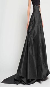 Jupes Style anglais robe de bal Maxi jupe noir taille haute plissée longue avec Train gothique dames fête formelle 20225398322