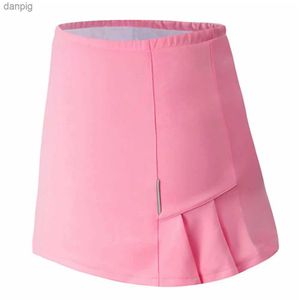 Jupes F3906 Jupe de style ordinaire plissée à un côté sportif Skort avec poche à l'intérieur pour le tennis coulant en tissu de spandex en polyester y240508