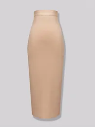 Faldas Moda 13 colores XL XXL Sexy rodilla longitud vendaje falda mujeres elástico bodycon verano lápiz 78 cm