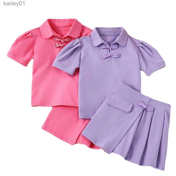 Camiseta de ropa de niña Fashion Girl Camiseta y falda Pleaded Baby Girsl Trajes Adolescentes para niños ropa para niños