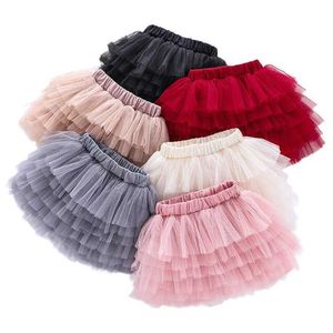Skirts Fashion Girls para faldas Tulle Princess Ballet Ballet Ball Gown Tutu Summer Mesh Fluffy Fluffy Kids Party Cake Skirt Chica Y240522
